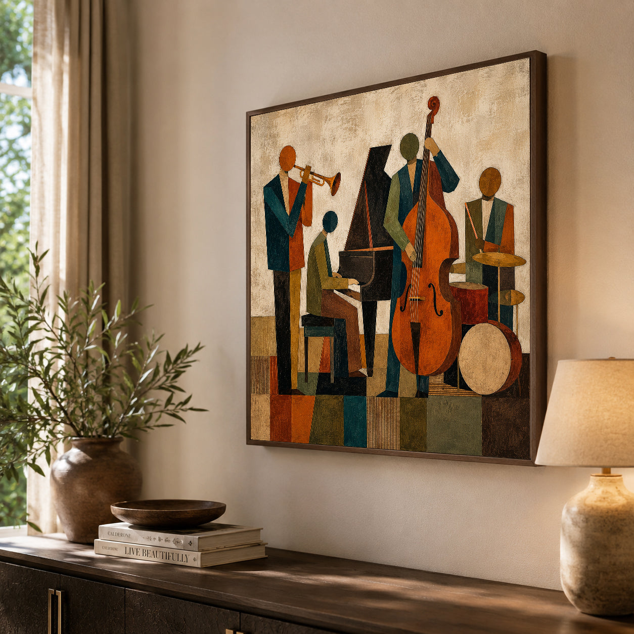Abstract Jazz Band Painting Jazz Musicians Canvas Painting Retro Jazz Canvas art