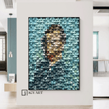 Van Gogh Portrait Art Geometric Wood Art Sculptured art Painting Wood Block Art Geometric Wood Wall Art