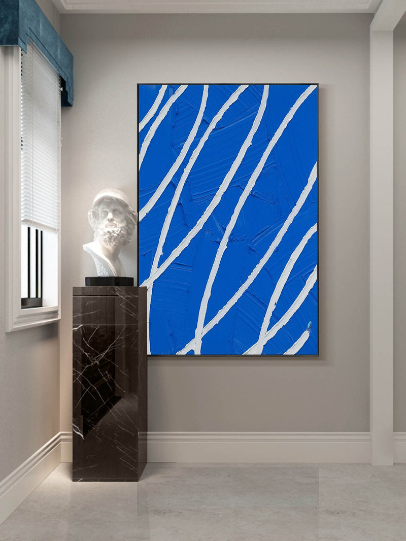 Large Blue abstract painting blue minimalist painting Blue texture wall art Large Blue Wall Art 