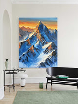 Snow mount paintings blue Snow mountains artwork Snow mountain painting mountain landscape art