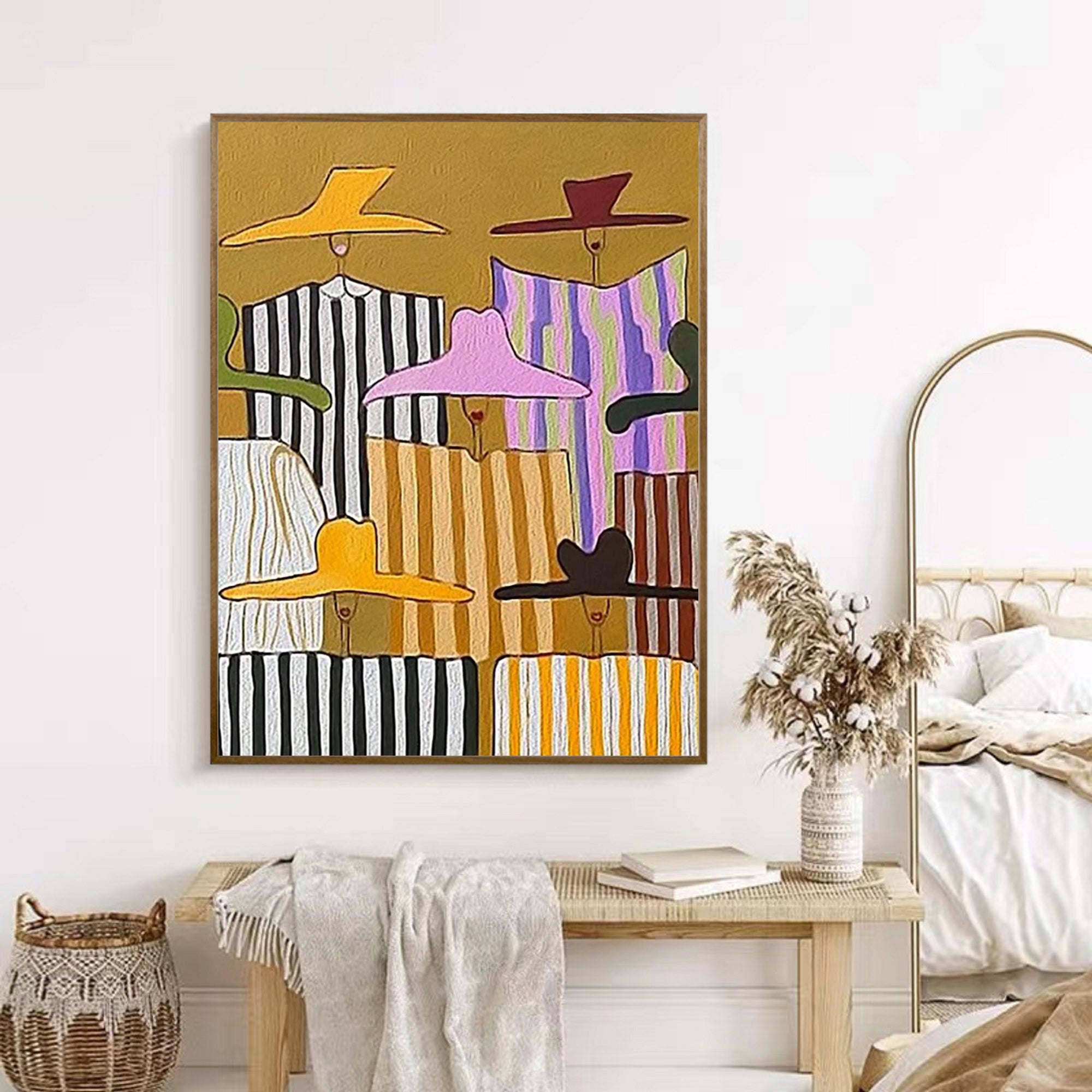 Hand-Painted Abstract Portrait Oil Painting -Fashion-modern abstract woman portrait painting