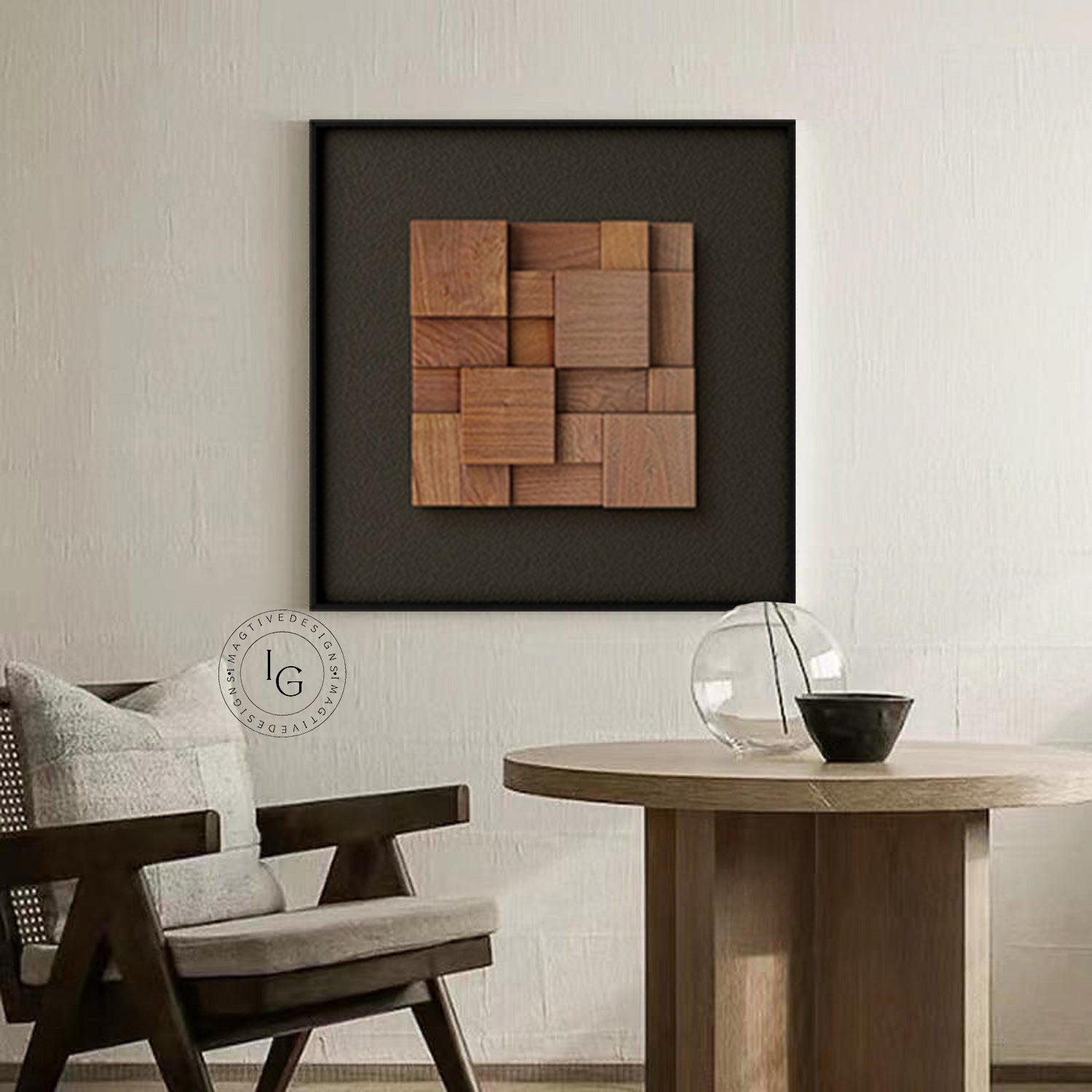 Wood collage decor painting, wood wall painting 3D Textured Wall Art