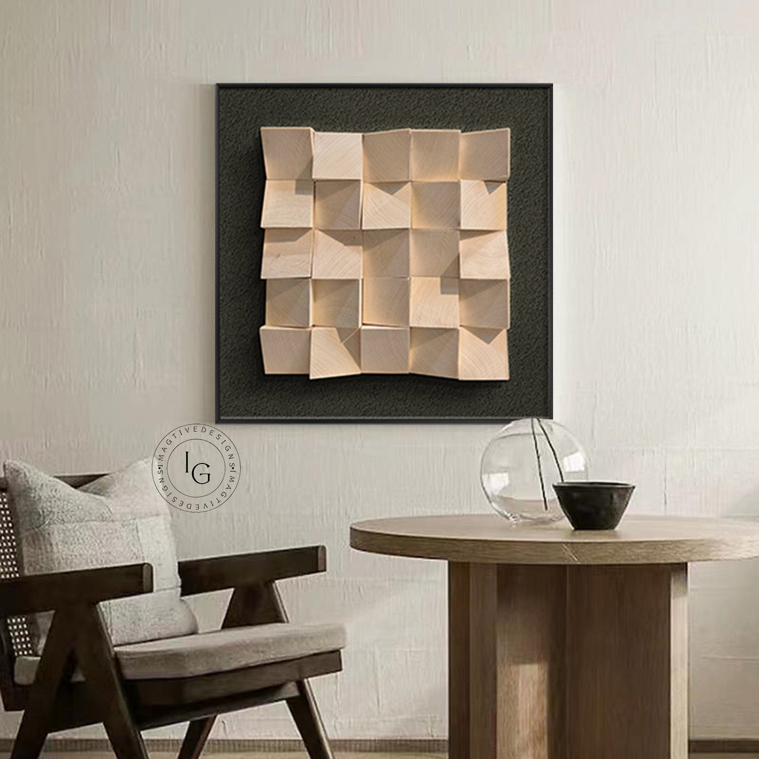 wood wall painting 3D Textured Wall Art Wood collage decor painting