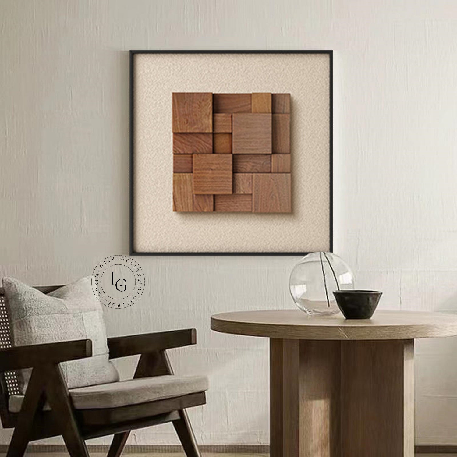 Wood collage decor painting, wood wall painting 3D Textured Wall Art