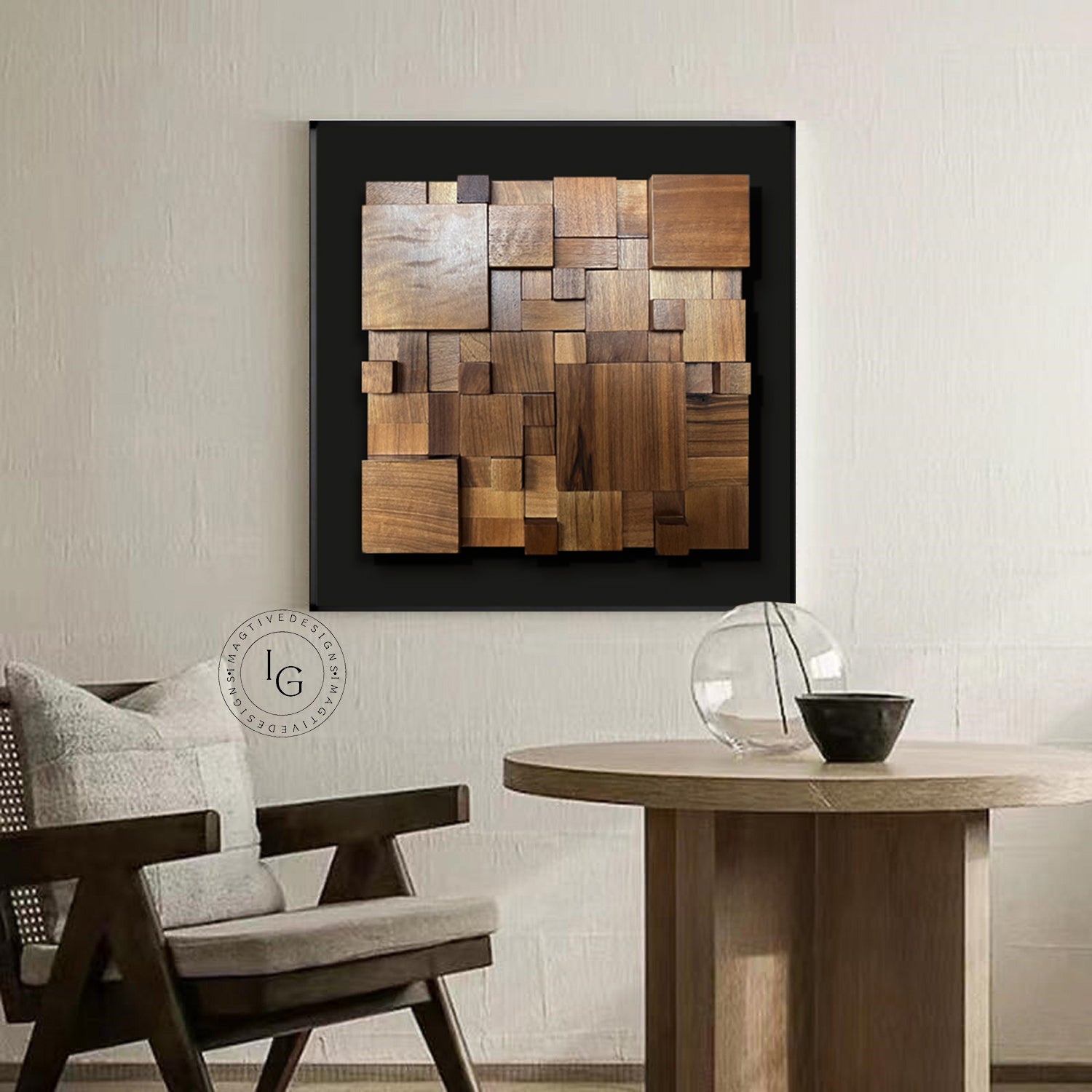 wood wall painting 3D Textured Wall Art Wood collage decor painting