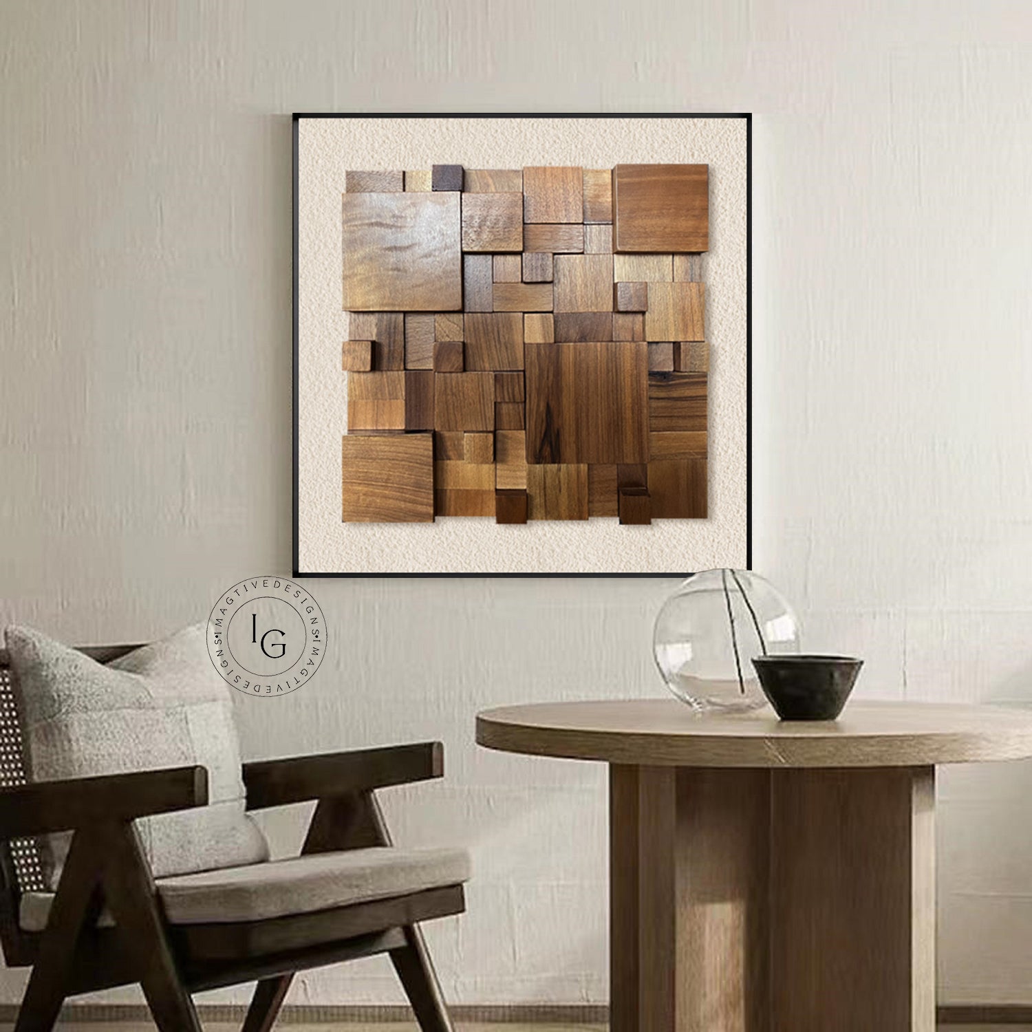 wood wall painting 3D Textured Wall Art Wood collage decor painting