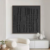 Large Black Abstract Painting Black 3D Abstract Painting Black 3D Textured Painting Black 3D Minimalist Painting Black abstract wall art