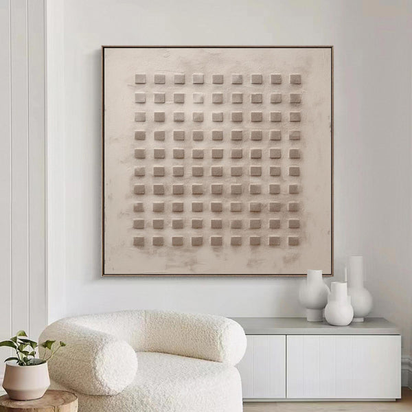 Beige Wabi Sabi Wall Art Beige white Abstract Painting Beige Minimalist Canvas Art 