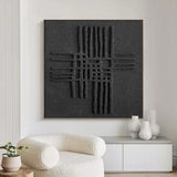 Black plaster wall art Black Wabi-Sabi Wall Art Black wall art Black textured wall art Black Wall Art painting Large Black abstract wall art