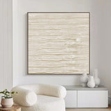 Beige Wabi Sabi Wall Art Beige white Abstract Painting Beige Minimalist Canvas Art 