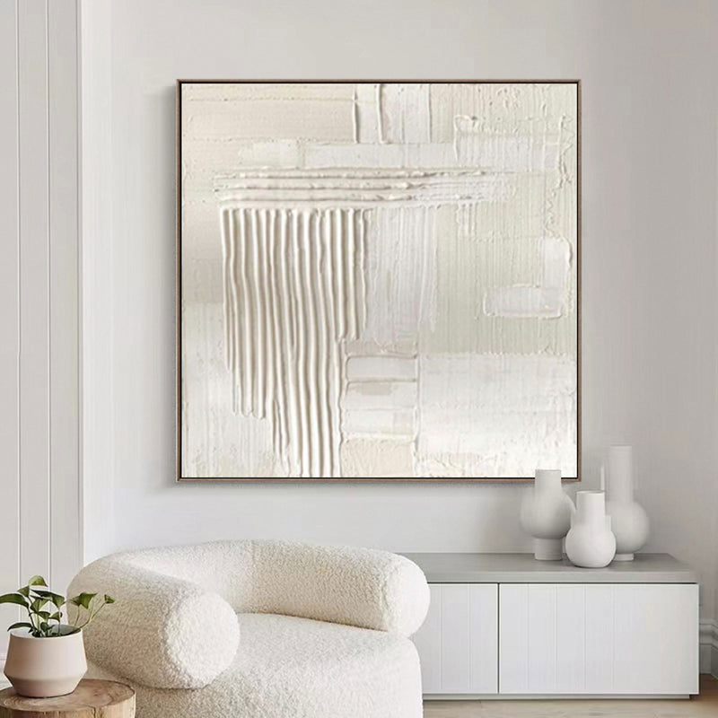 Beige Wabi Sabi Wall Art Beige white Abstract Painting Beige Minimalist Canvas Art Large Neutral Wall Decor