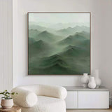 Large Green mountain Abstract Painting Green mountain painting Green landscape painting