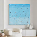 Blue Surf Painting Large Blue textured Abstract Painting Blue swimming painting holiday leisure painting