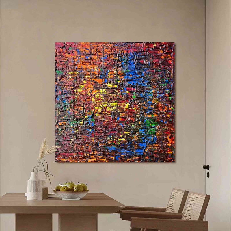 original wall art abstract painting, colorful acrylic canvas art, modern abstract art, Modern Abstract Colorful Art