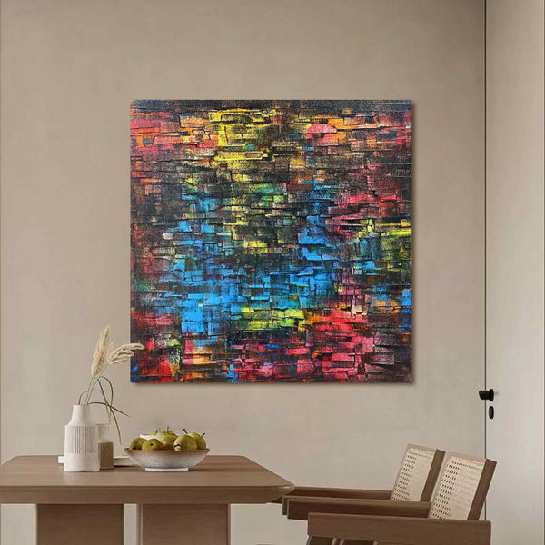 Large Abstract Colorful Texture Oil Painting on Canvas Colorful Abstract Art Wall Art Modern Abstract Colorful Art