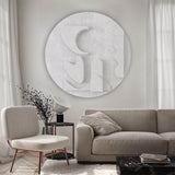 white Circle Art sculpture Textured Wall Decor white Circle Sculptured art Painting white Circle 3D Textured Wall Decor Customizable colors