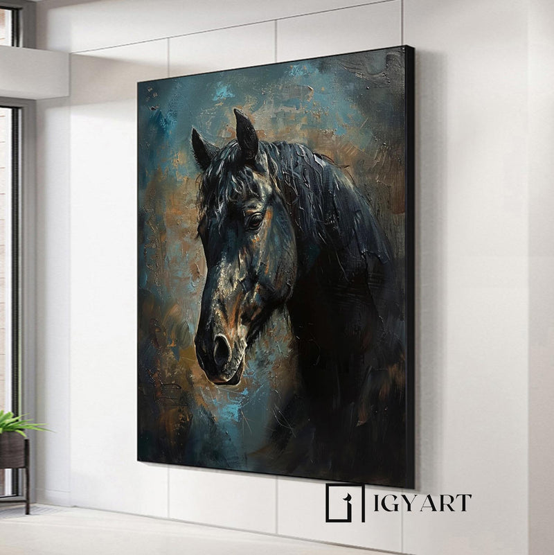 Ferghana horse painting Horse Oil Painting animal wall art Horse Head Painting Personalized Gifts