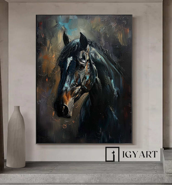 Horse Oil Painting Ferghana horse painting animal wall art Horse Head Painting Personalized Gifts