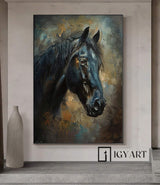 Horse Oil Painting Ferghana horse painting animal wall art Horse Head Painting Personalized Gifts