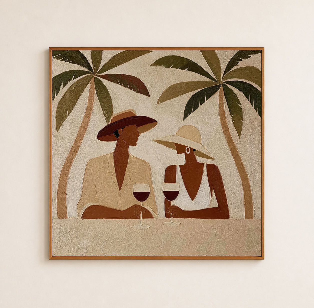 Bohemian Tropical Couple Art Tropical Couple Art For Beach Resort Style Home Wall Decor