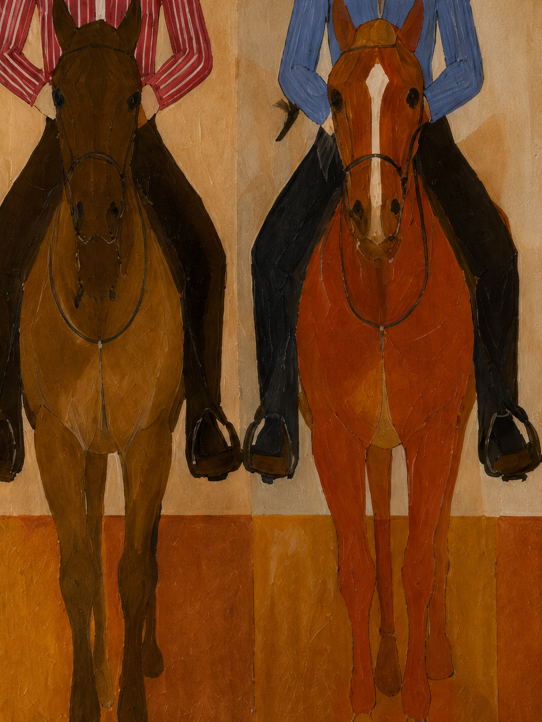 Vintage Cowboy Horse Art Three Riders On Horses Canvas Art Unique Animal Themed Wall Decor For Home