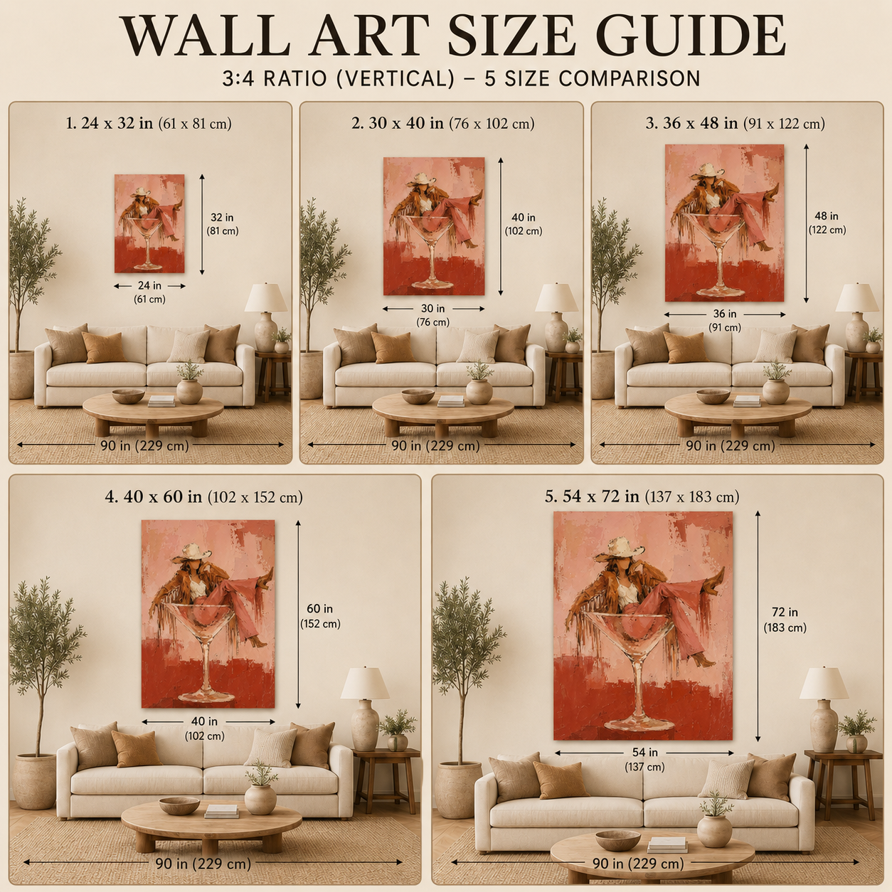 Unique Pink And Red Wall Art Modern Cowboy Theme Painting For Bedroom
