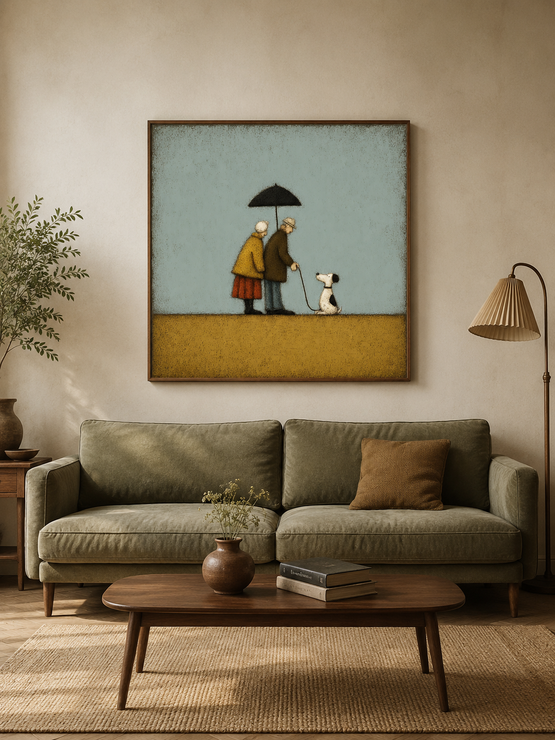 Golden Anniversary Gift Vintage Style Elderly Love Wall Art For Cozy Living Room