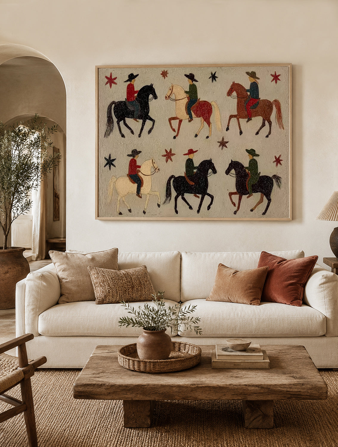 Western Cowboy Art, Cowboy Horse Painting, Southwestern Decor, Ranch Wall Art, Vintage Western Art