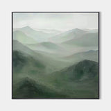 Green Mountains painting Green landscape painting Green Abstract wall art