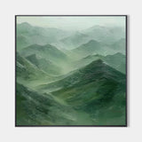 Green mountain painting Large Green mountain Abstract Painting Green landscape painting