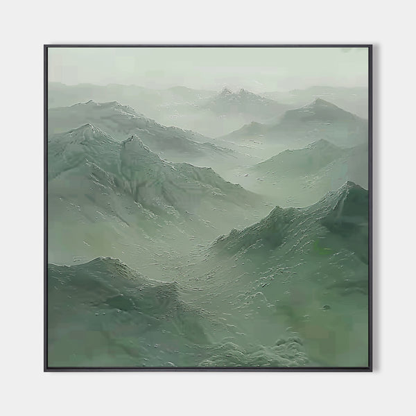 Large Green mountain Abstract Painting Green mountain painting Green landscape painting