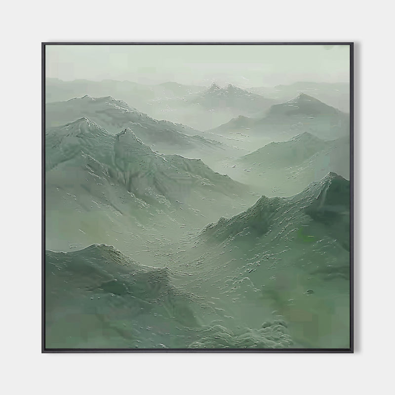 Large Green mountain Abstract Painting Green mountain painting Green landscape painting