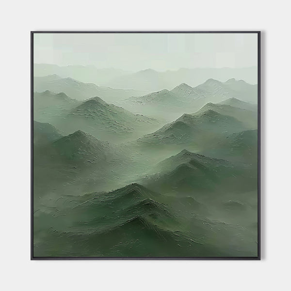 Large Green mountain Abstract Painting Green mountain painting Green landscape painting