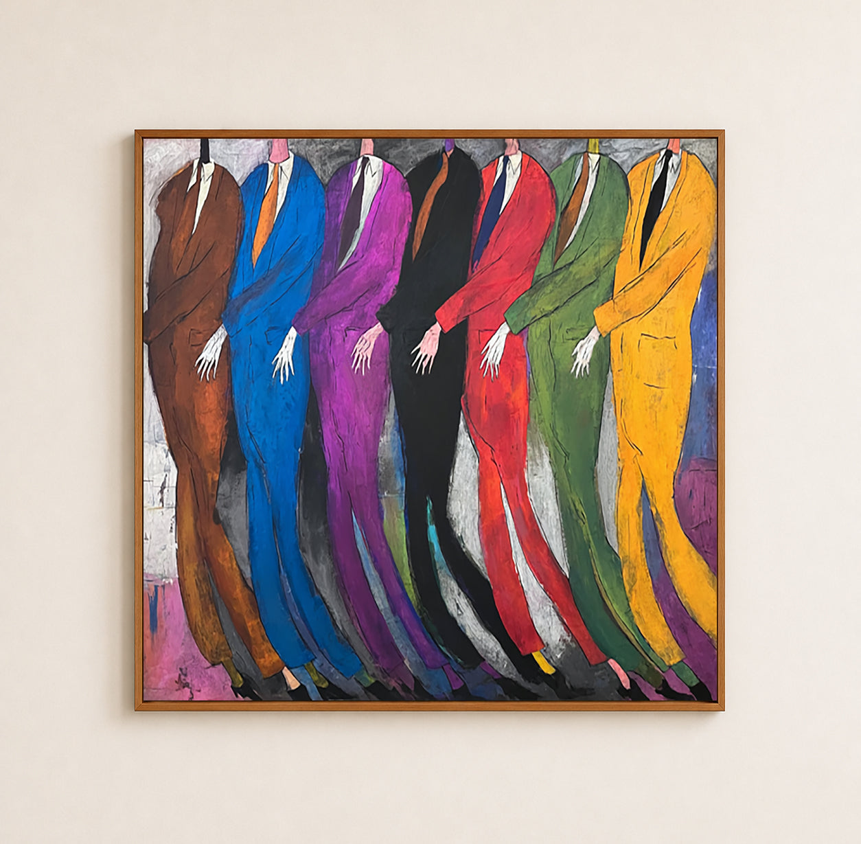 Modern Abstract Men Art Gift Colorful Suits Painting For Office Decor