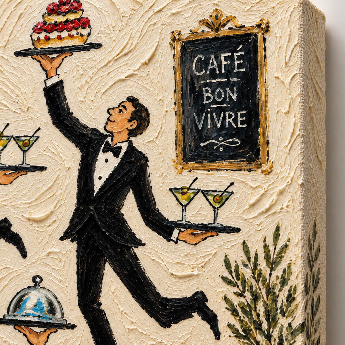 French Bistro Wall Art For Dining Room Vintage Kitchen Decor With Textured Finish