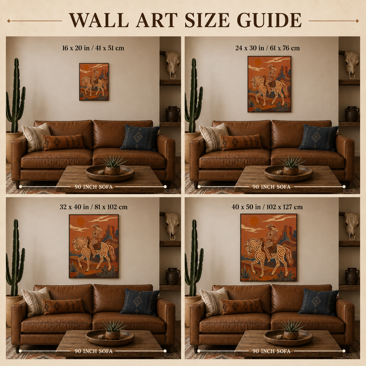Southwestern Cowgirl Painting, Desert Horse, Canyon Folk Wall Art, Rustic Ranch Decor