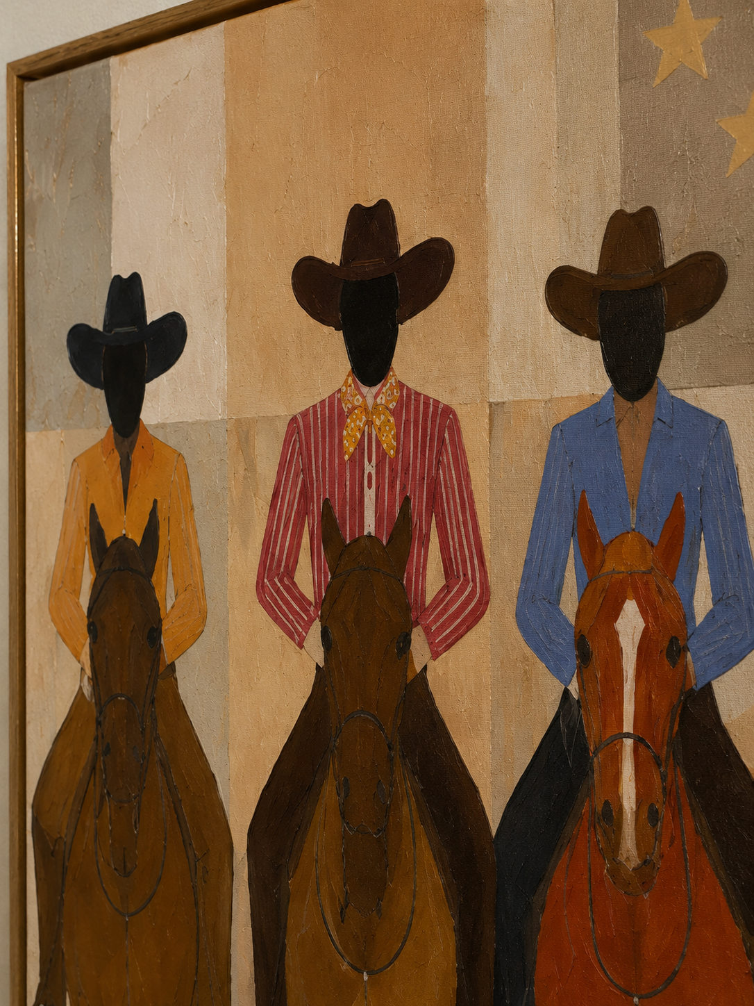 Vintage Cowboy Horse Art Three Riders On Horses Canvas Art Unique Animal Themed Wall Decor For Home