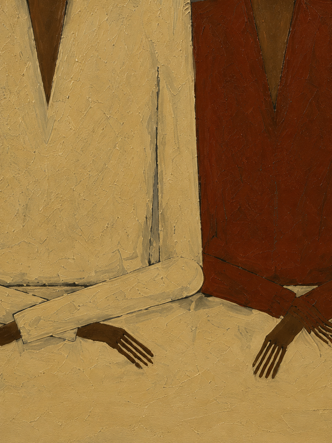 Wabi Sabi Figure Painting With Earth Tones For Modern Living Room Decor Original Oil On Linen Canvas
