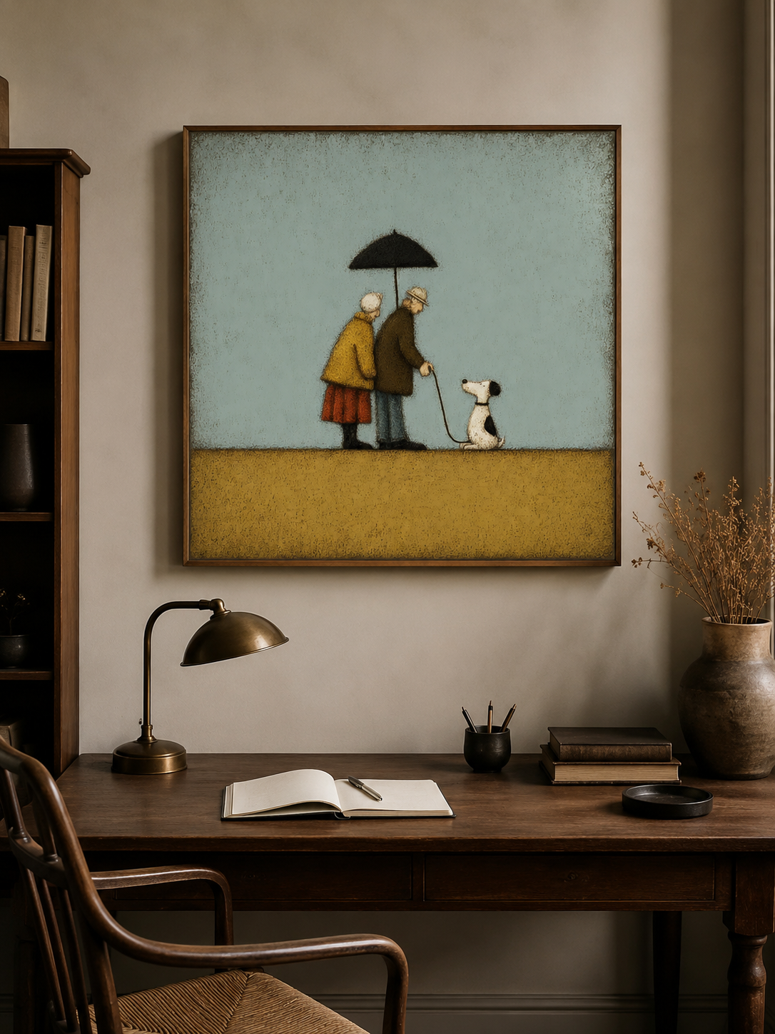 Golden Anniversary Gift Vintage Style Elderly Love Wall Art For Cozy Living Room