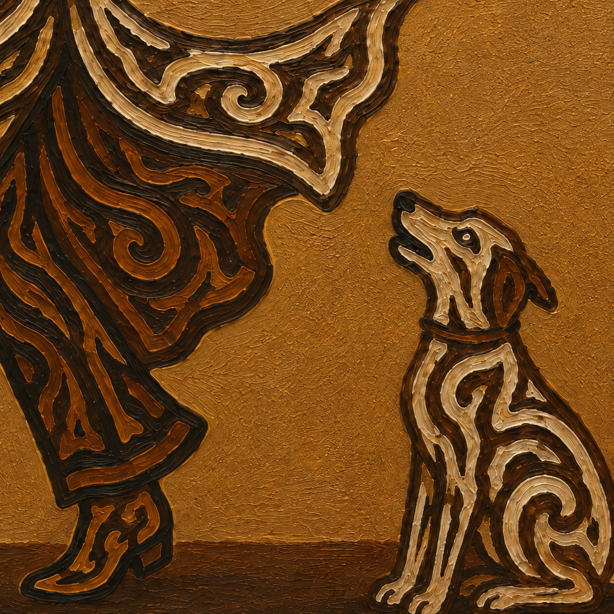 Cowgirl And Dog Wall Art, Western Woman Art , Dancing Cowgirl Canvas,Contemporary Western Decor