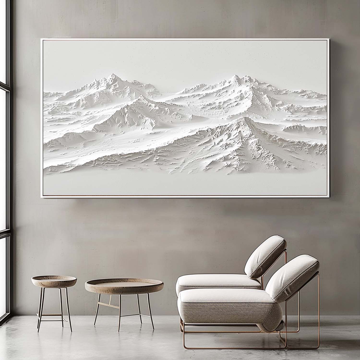 white Snow Mountain textured wall art Large White Snow Mountain Painting White Snow Mountain Canvas Art 