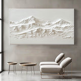 white Snow mountain painting white textured wall art Original 3D White Mountain Painting