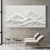 white Snow Mountain textured wall art Large White Snow Mountain Painting White Snow Mountain Canvas Art 